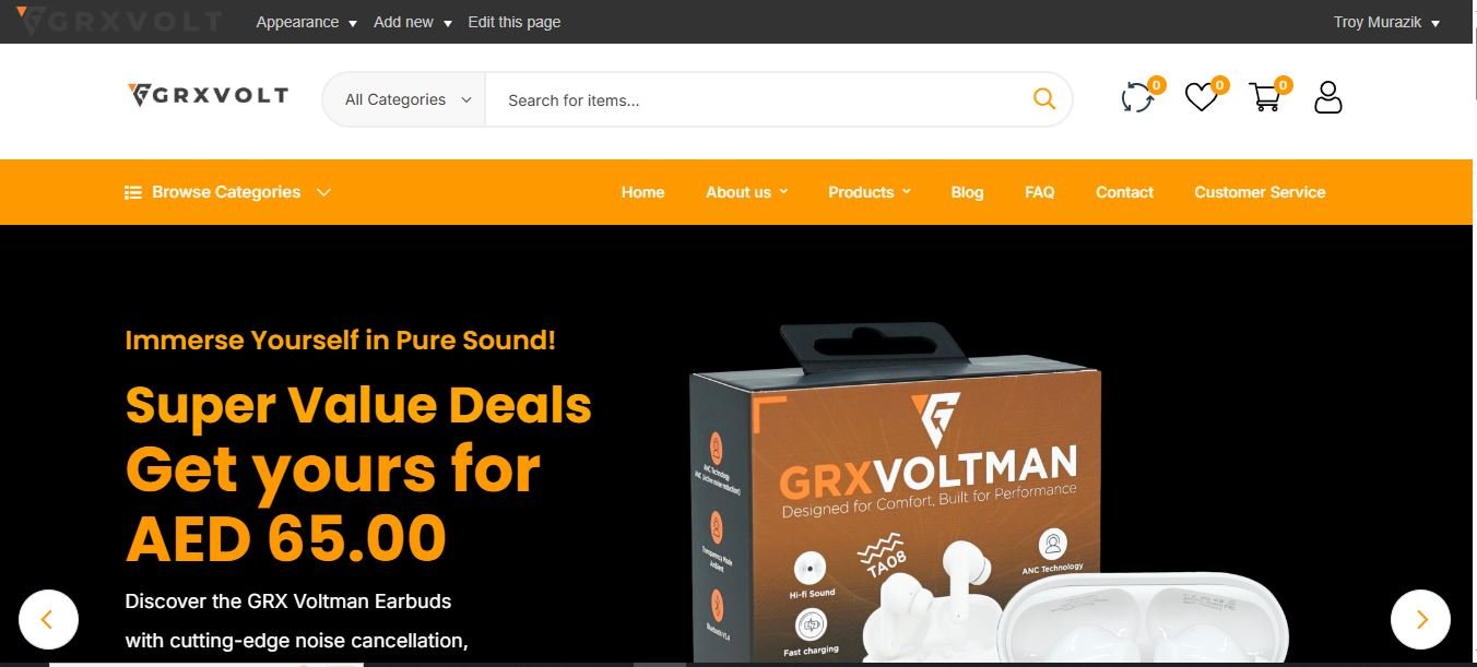 E-commerce engine screenshot